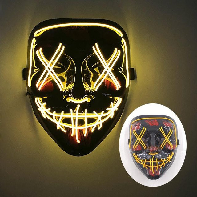 Die Purge Maske, Horror, Gelb, Leuchtende Cosplay Maske - Bild 1
