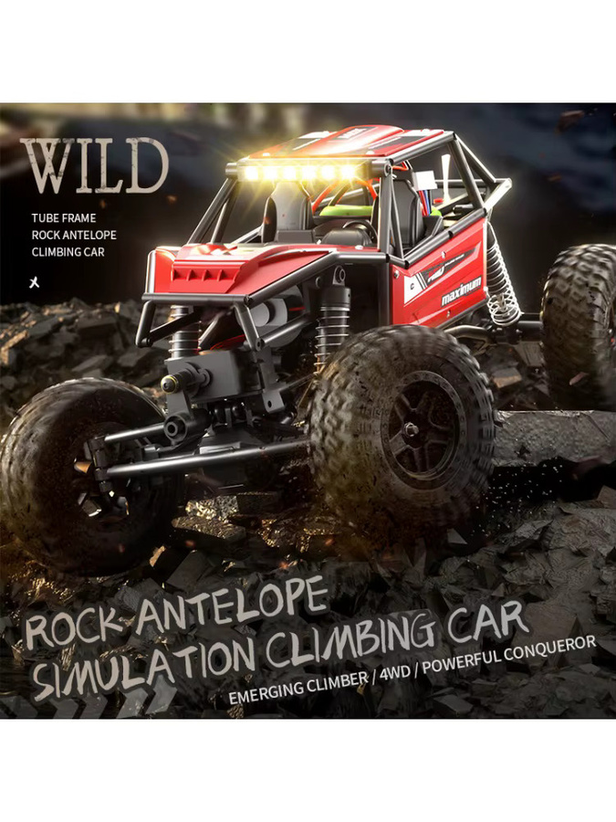 JIKEFUN RC Kletterauto, 1:18, ferngesteuertes Fahrzeug, 4WD Offroad, gelb - Bild 4