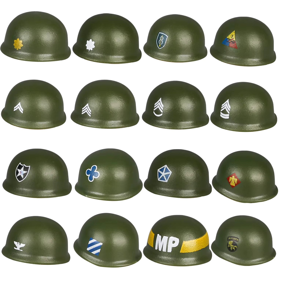 BRICKPANDA WW2 Militär US Soldaten M1 Helme, Bausteine, Zubehör - Bild 2
