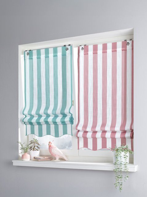 Raffrollo Heine Home gestreift in Multicolour, semi-transparent, 140 x 45 cm - Bild 1