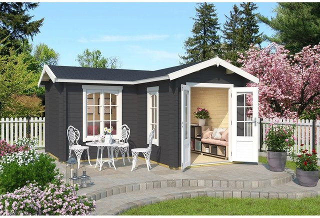 Lasita Maja Gartenhaus Portsmouth in Carbongrau B/H/T: 450 x 245,1 x 447,6 cm - Bild 1