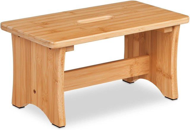 Relaxdays Hocker aus Bambus Natur Rutschfest B/T/H: 40 x 22 x 20,5 cm - Bild 1