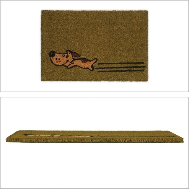 Relaxdays Fußmatte mit Hunde-Motiv aus Kokos in Grün, rutschfest und wetterfest, B/T/H: 60 x 40 x 1,5 cm - Bild 1