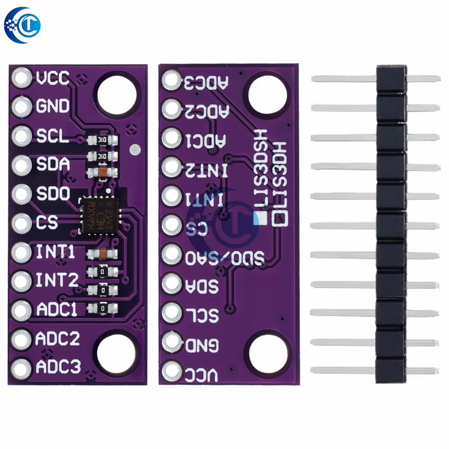 EGBO LIS3DH hochauflösendes dreiachsiges Beschleunigungsmessermodul in Lila für Arduino - Bild 5
