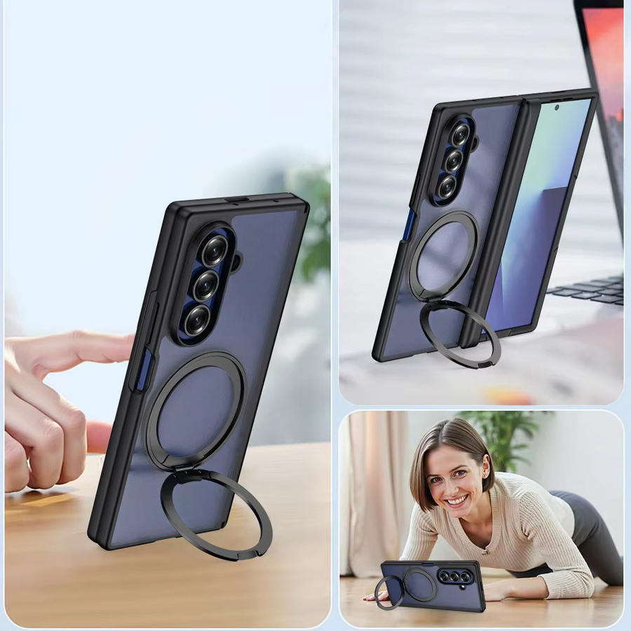 Samsung Galaxy Z Fold 7 Hülle mit magnetischem MagSafe, 360 Grad drehbarem Ständer und Scharnier-Schutz, Farbe: Weiß - Bild 5