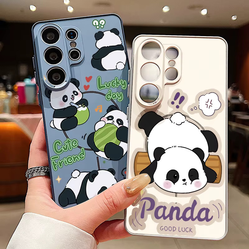 Magnetische Handyhülle mit Panda-Muster für Samsung Galaxy S26 S25 S24 S23 FE A55 A54 A36 A16 5G in Schwarz und Multicolour - Bild 2