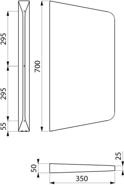 Delabie Urinal-Schamwand LISO aus Edelstahl 1.4301 in Silber, Höhe: 96,0 cm, Breite: 41,5 cm, Tiefe: 9,0 cm - Bild 1