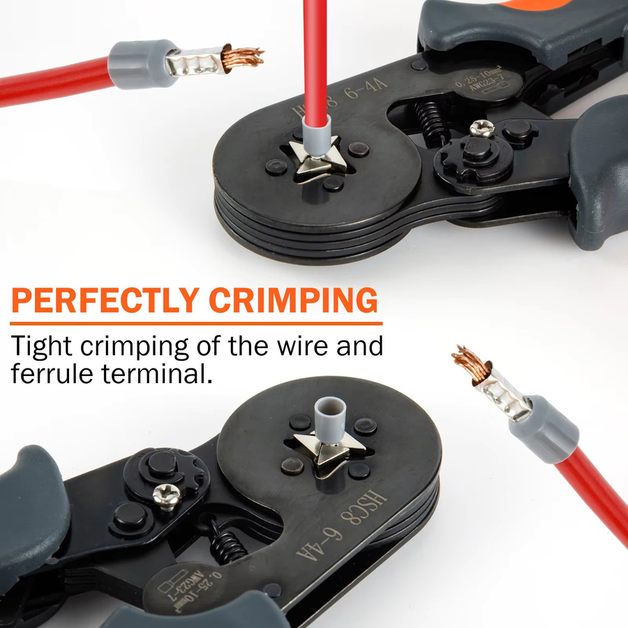 Mini-Elektrozange HSC8 von WOZOBUY als hochpräzises Crimpwerkzeug für Rohrklemmen, 0,25–10 mm2 und 23–7 AWG - Bild 4