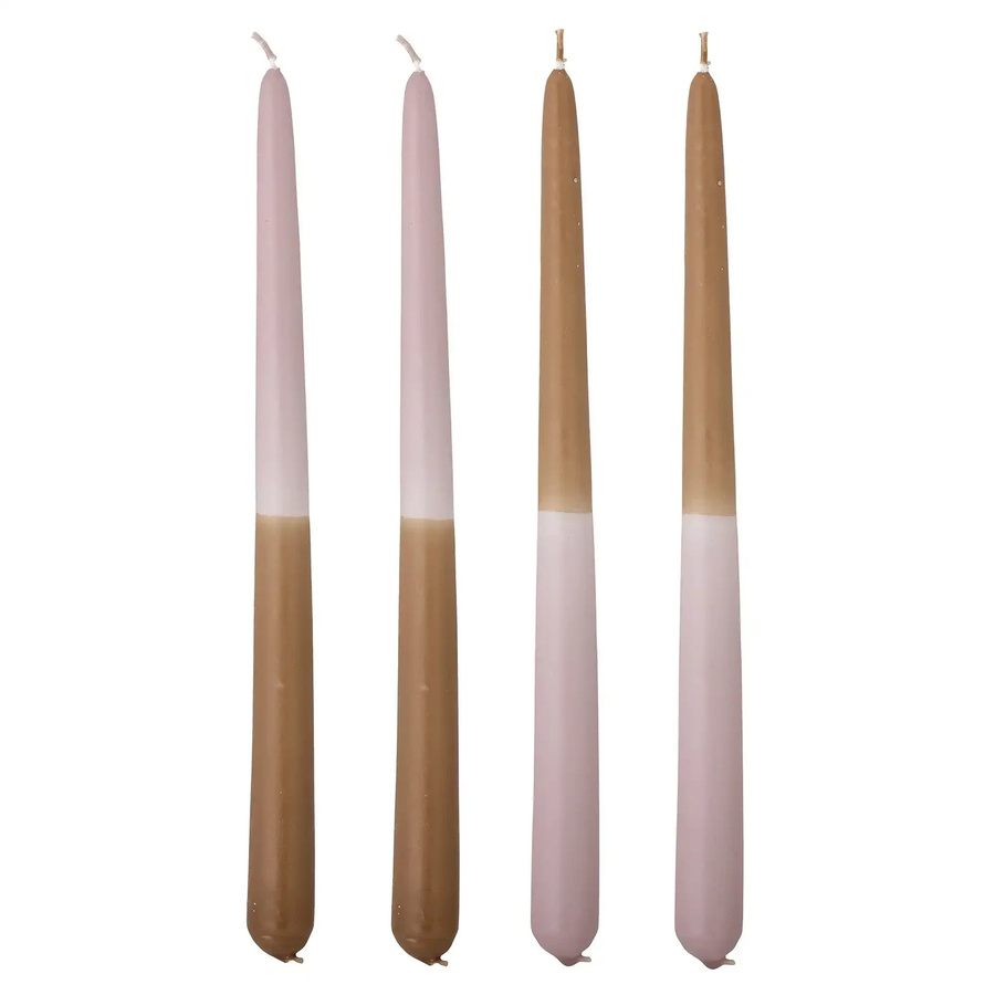 Bloomingville Stabkerzen Paraffin Burma Set aus 4 Stück in Pink und Purple mit Dip-Dye-Effekt - Bild 1