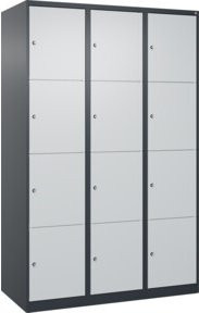 C+P Schließfachschrank Classic PLUS mit 3 Abteilen, Anthrazit und Lichtgrau, B/T/H: 120 x 50 x 185 cm - Bild 1