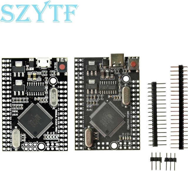 SZYTF Mega 2560 PRO MINI Mikrocontroller Board in Schwarz mit USB Type-C und ATmega2560-16AU kompatibel für Arduino Mega - Bild 1