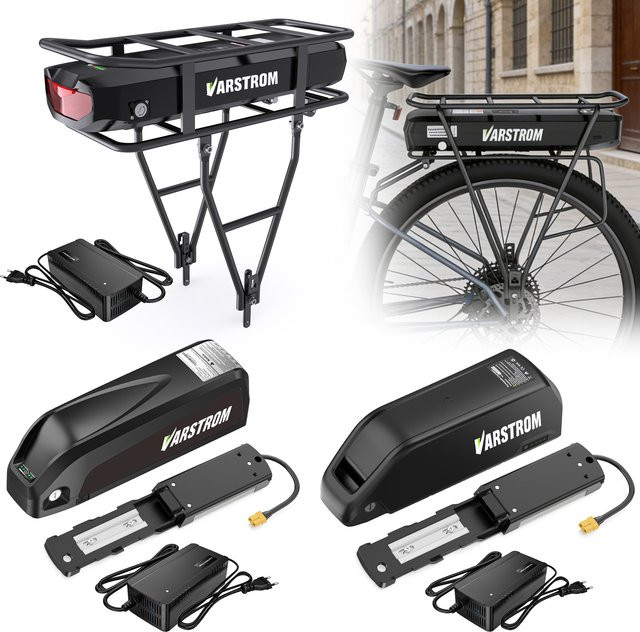 Hailong Elektroboot-Batterie 48 V / 52 V mit 21700 Zellen und 30 A BMS als Unterrohrbatterie für E-Bike Motoren von 250 W bis 1600 W in Schwarz - Bild 1