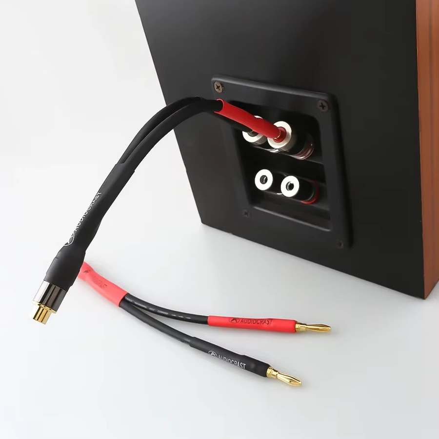 Audiocrast Premium-HiFi-Audiokabel RCA-Buchse auf Dual-Bananenstecker für Verstärker und Lautsprecher, Länge: 15 cm - Bild 3