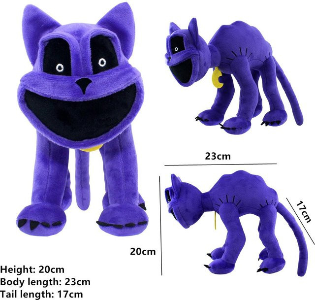 Bai Fen Bai Toys Albtraumkatze mit großem Maul, Plüschtier, lila, grün, ab 14 Jahren - Bild 1