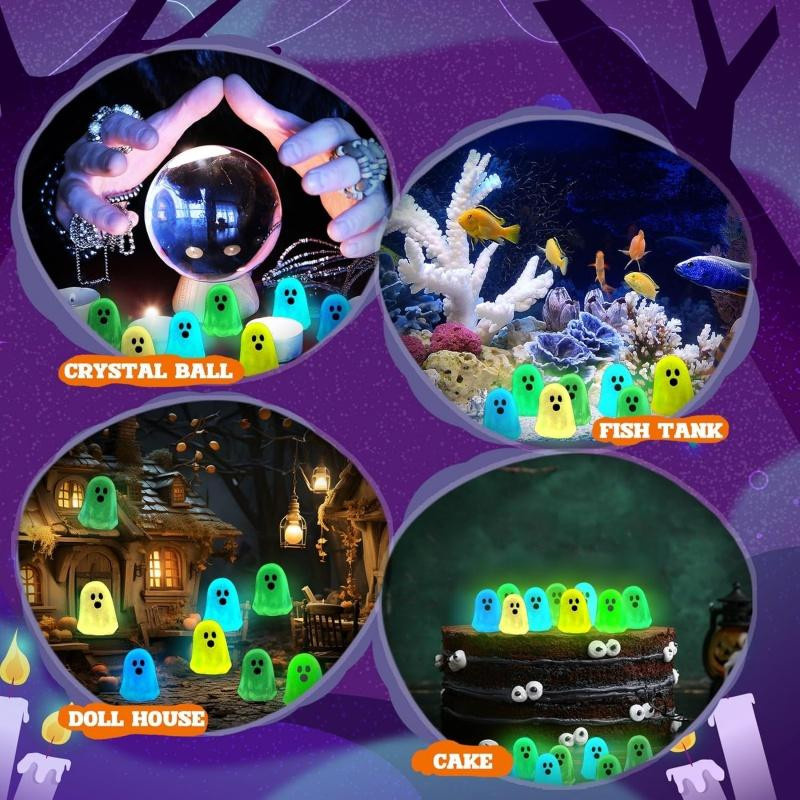 Linyi Toy Leuchtende Halloween Miniaturgeister aus Harz in Multicolour - Bild 3