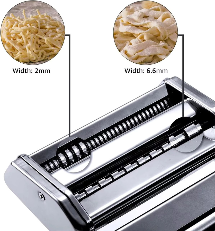 MasterFeng Nudelmaschinen-Set aus Edelstahl mit Ravioli-Aufsatz in Silber - Bild 3