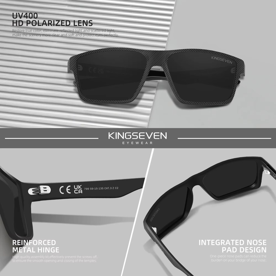 KINGSEVEN Sonnenbrille, Vollrand, Kunststoff, Unisex, polarisiert - Bild 2
