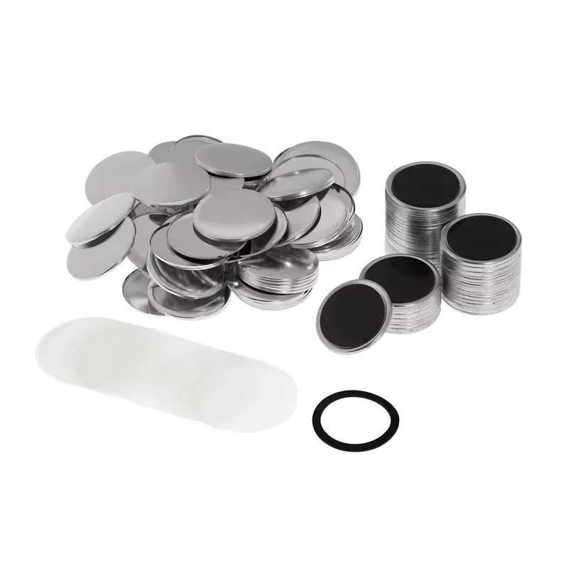 DIY Magnet Kühlschrank Abzeichen Set aus Metall in Silber, 50 bis 100 Stück, Durchmesser: 25 mm bis 75 mm - Bild 2