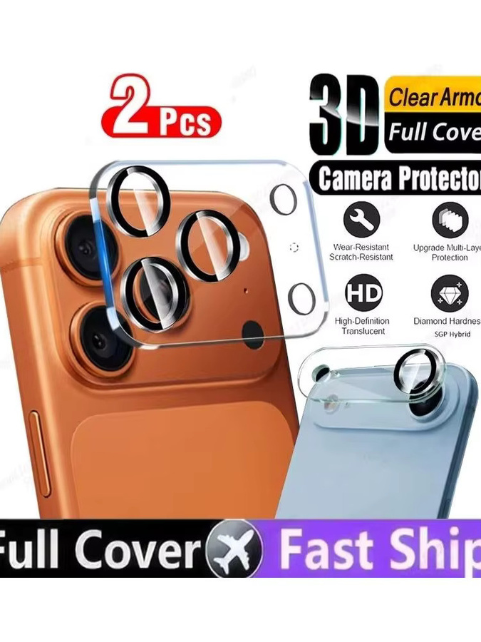 2er-Set Kameraobjektiv Schutzglas für Apple iPhone 17 Pro Max und iPhone 17 Pro aus gehärtetem Glas, transparent, volle Abdeckung - Bild 7