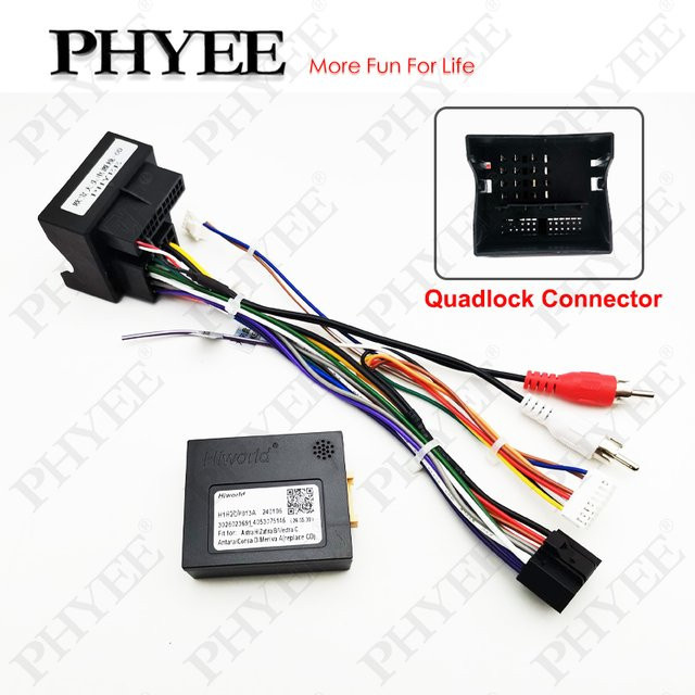 PHYEE Quadlock-Kabelbaum CAN-Bus-Decoder mit SWC-Retention, 16-poliger P&P Android-Funkadapter für Opel Astra H, Corsa D, Vectra C und Meriva A - Bild 1