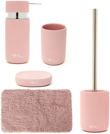 Swiss Aqua Technologies Badaccessoires Set aus Keramik mit Badezimmermatte in Rosa, B/T: 80 x 50 cm