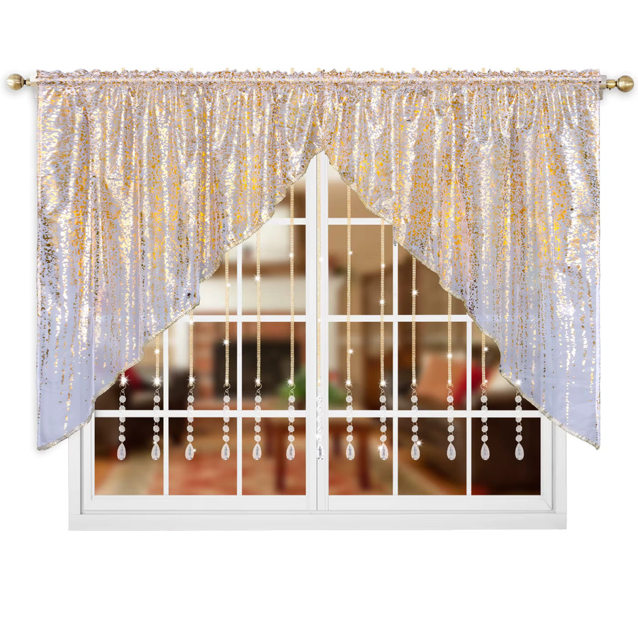 FLYINGCURTAINS Gardinenband mit Heißprägung in Gold und Strass-Anhängern - Bild 2