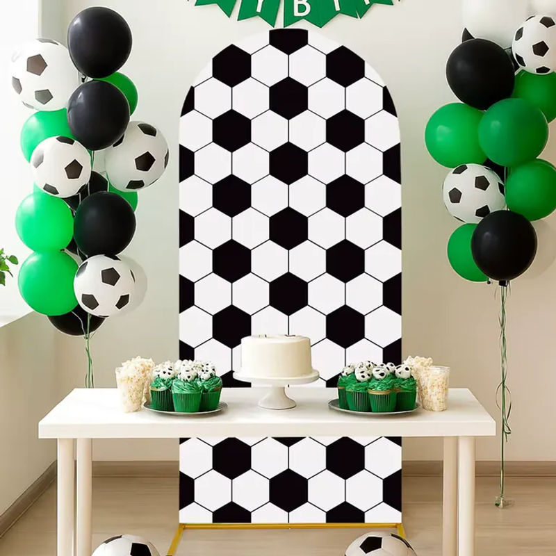 VIKAMA Fußball Geburtstag Hintergrundstoff für Kinder, mehrfarbig, B/H: 120 x 50 cm - Bild 2