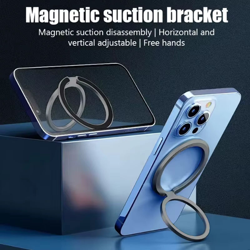 WSSHE Magnetische Handyhalterung für MagSafe mit 360 Grad Drehung und faltbarem Fingerring in Grau - Bild 2