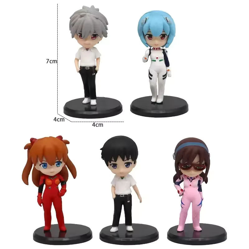 5er Set Anime Actionfiguren Neon Genesis Evangelion mit Ayanami Rei, Asuka Langley Soryu und Makinami von Bandai, mehrfarbig, aus Kunststoff - Bild 4