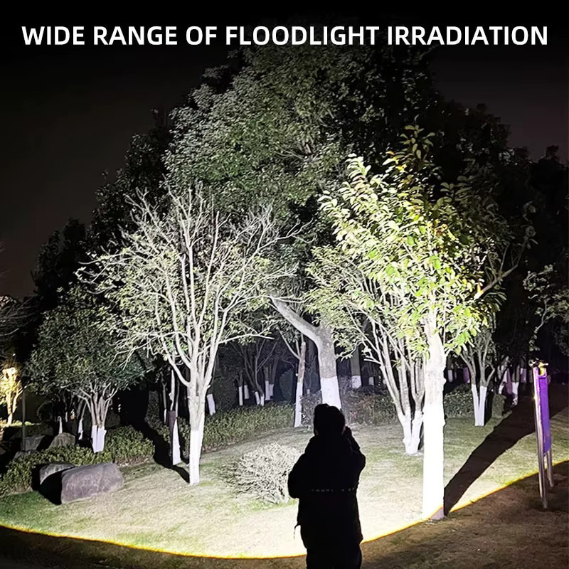 Wiederaufladbare LED-Taschenlampe von Mrgabwte in Schwarz mit großer Reichweite und wasserdichtem Design für Camping und Outdoor - Bild 3