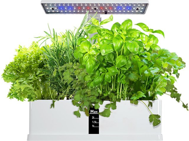 TOMTOP JMS Smart Hydroponics Growing System Kräutergarten-Set für den Innenbereich in Weiß mit 9 Pods und automatischem Timing - Bild 1