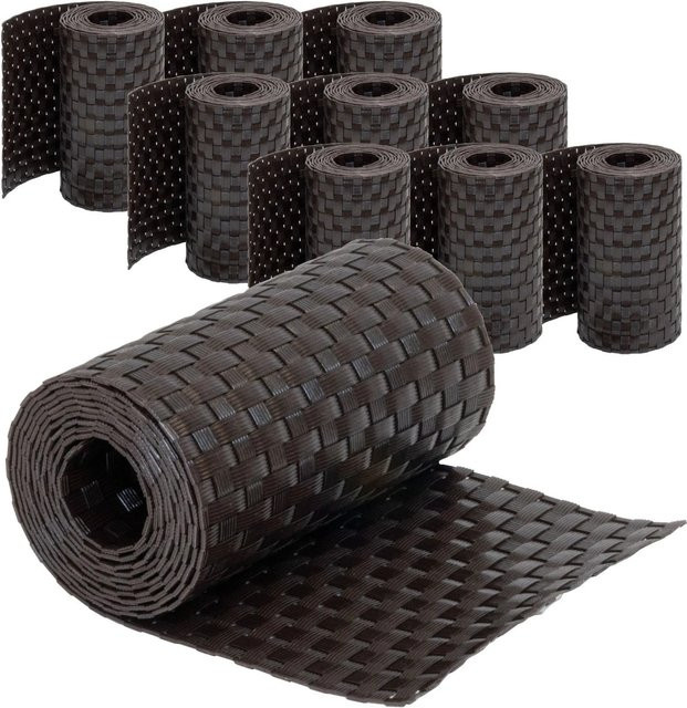 Jardinion Sichtschutzstreifen Dunkelbraun Blickdicht, 10 Stück, B: 19 cm, L: 250 cm, Dicke: 2,4 mm - Bild 1