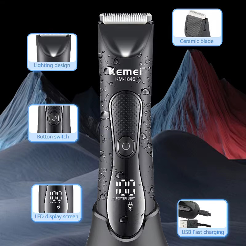Kemei KM-1846 Elektrische Haarmaschine, Schwarz, Unisex - Bild 6