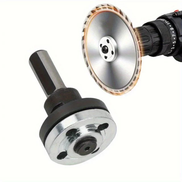 Elektrischer Bohrer-Winkelschleifer Adapter-Satz für Metall-Verbindungen mit Trennscheiben- und Polierrad-Adapter in Silber - Bild 1