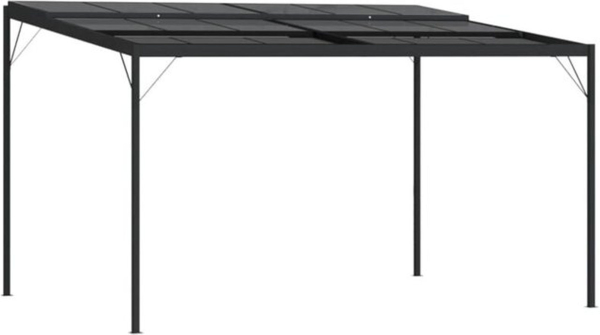 Modern Pavillon mit Dach von vidaxl in Anthrazit aus Aluminium und Stahl, B/T/H: 4 x 3 x 2,5 m - Bild 1