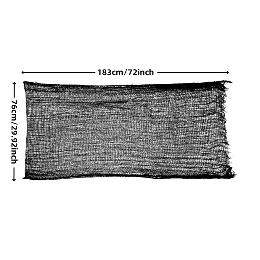 AFYPRTY Halloween Grusel-Gazetuch in Schwarz zur Wanddekoration für Fenster, Tisch oder Tür, Breite: 76 cm, Höhe: 183 cm - Bild 3