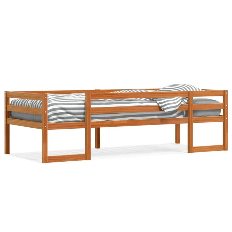 vidaXL Kinderbett aus Massivholz Kiefer in Braun, rustikal, B/T/H: 75 x 190 cm - Bild 2