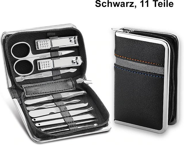 TPFBeauty Maniküre- & Pediküre-Set 11-teilig, Schwarz, Unisex - Bild 1