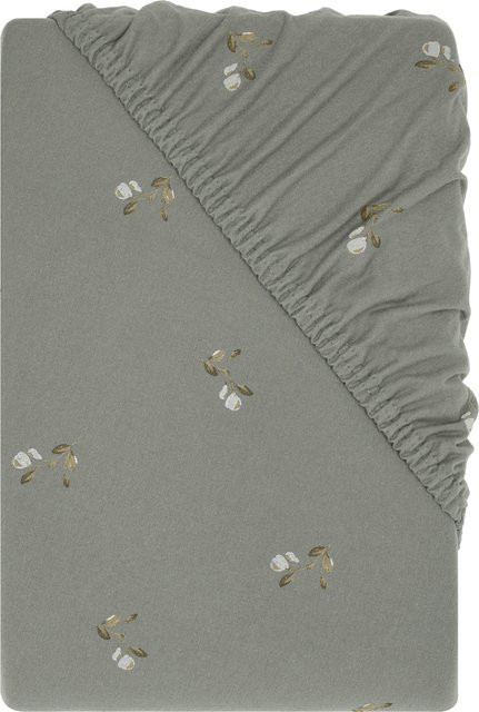 LIVARNO Jersey-Spannbettlaken mit Blumenmuster, B/T: 140 x 160 cm, Höhe: 200 cm - Bild 1