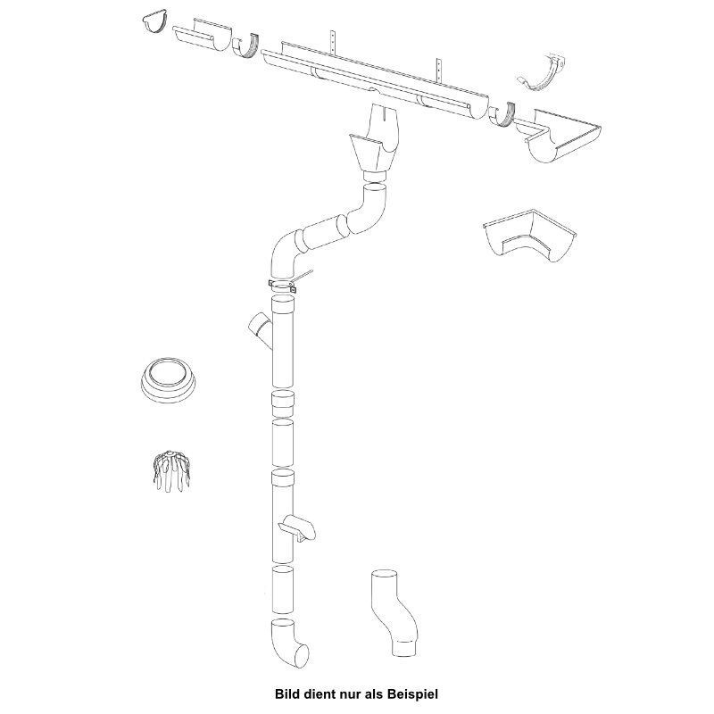 Dachrinnenset aus Metall von Friedrich von Lien AG in Braun, 125/100 mm, Länge: 3 m bis 16 m - Bild 1