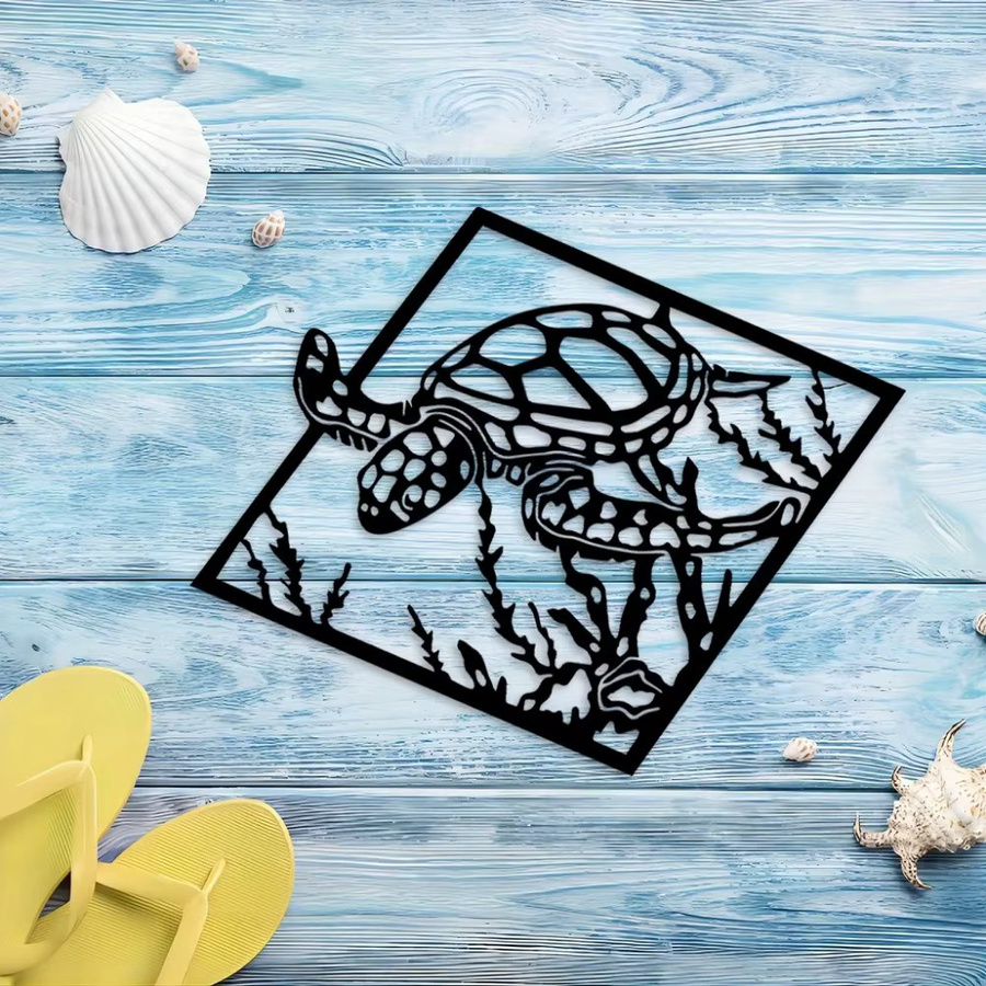 CIFBUY Wanddekoration Meeres-Schildkröte aus Metall als Wandbehang im Strand-Design - Bild 5