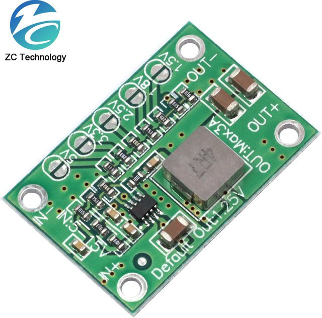 MP1495 DC Spannung Regler Step Down Power Converter Board, Einstellbares Modul, Farbe: Grün, 5-16V zu 1,25V 1,5V 1,8V 2,5V 3,3V 5V 3A - Bild 1