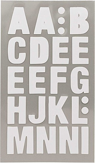 Rico Design Paper Poetry Office Sticker Buchstaben weiß 4 Bogen - Bild 1