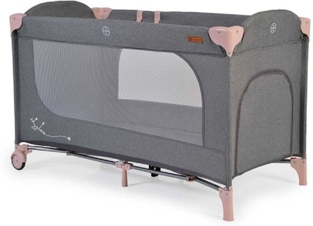 Cangaroo Reisebett Skyglow Laufstall mit Matratze und Seiteneingang in Rosa - Bild 1
