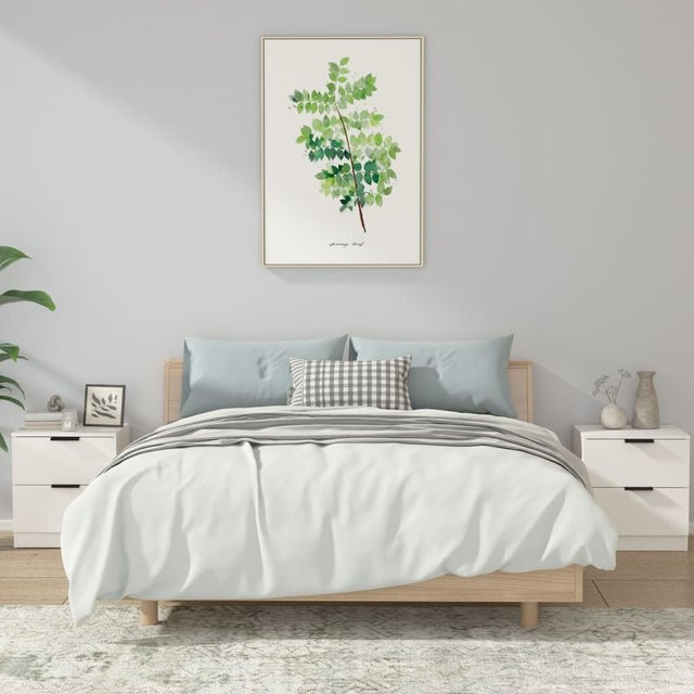vidaXL Nachttische 2er Set Weiß aus Holzwerkstoff für das Schlafzimmer B/T/H: 39 x 50 x 39 cm - Bild 2