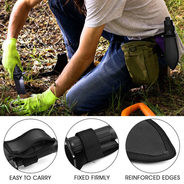 TIANXUN Multifunktionale Metalldetektor-Schaufel in Schwarz mit doppelt gezahnten Kanten für Outdoor und Camping - Bild 1