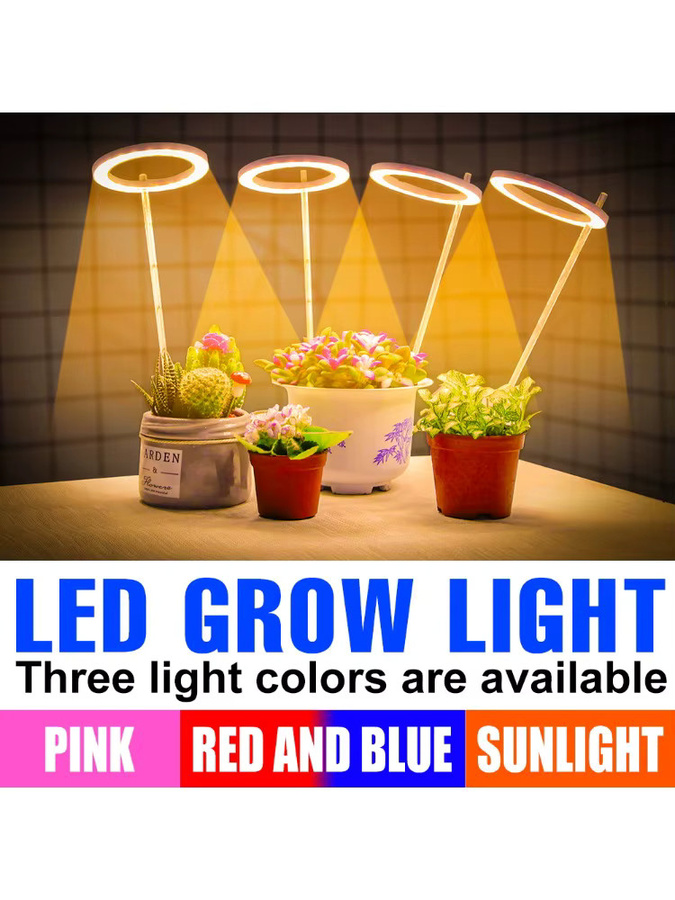 CanLing LED-Wachstumslampe für Zimmerpflanzen mit Vollspektrum, USB-Anschluss, dimmbarer Funktion und Timer, Weiß - Bild 4