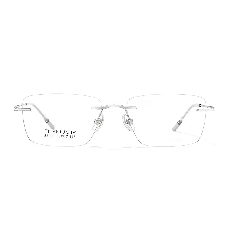 F·DRACON Korrektionsbrille, randlos, quadratisch, Titan, silber, Herren - Bild 3