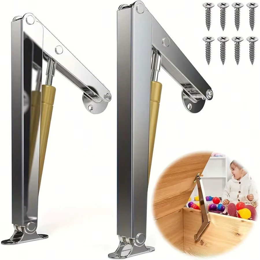 2 Stück Gasdruckfedern 10 kg in Silber für sanft schließende Deckelstützscharniere und automatische langsame Tieferlegung - Bild 2