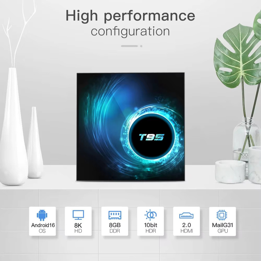 YOZHIXU Smart TV Box Android 16 Media Streamer mit 8GB RAM und 256GB Speicher, Allwinner H616, 8K HDR, Dual WLAN 2,4G & 5G, Bluetooth 5.4, Schwarz - Bild 4
